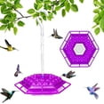 thumbnail image 5 of Hummingbird Feeder,with Perch and Built-in Ant Moat,2022 New Bird Water Dispenser Window Hummingbird Bird Feeder for Outdoors Hanging, with 30 Feeder Ports, 5 of 5