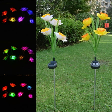 

Solar Garden Lights Multi-Color Daffodil Flowers Light Outdoor Decoration 2 Pcs