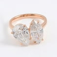 thumbnail image 6 of solitaire jewels 3TCW Marquise and Pear Moissanite Toi Et Moi Engagement Ring For Women, 18K Rose Gold, 6 of 7