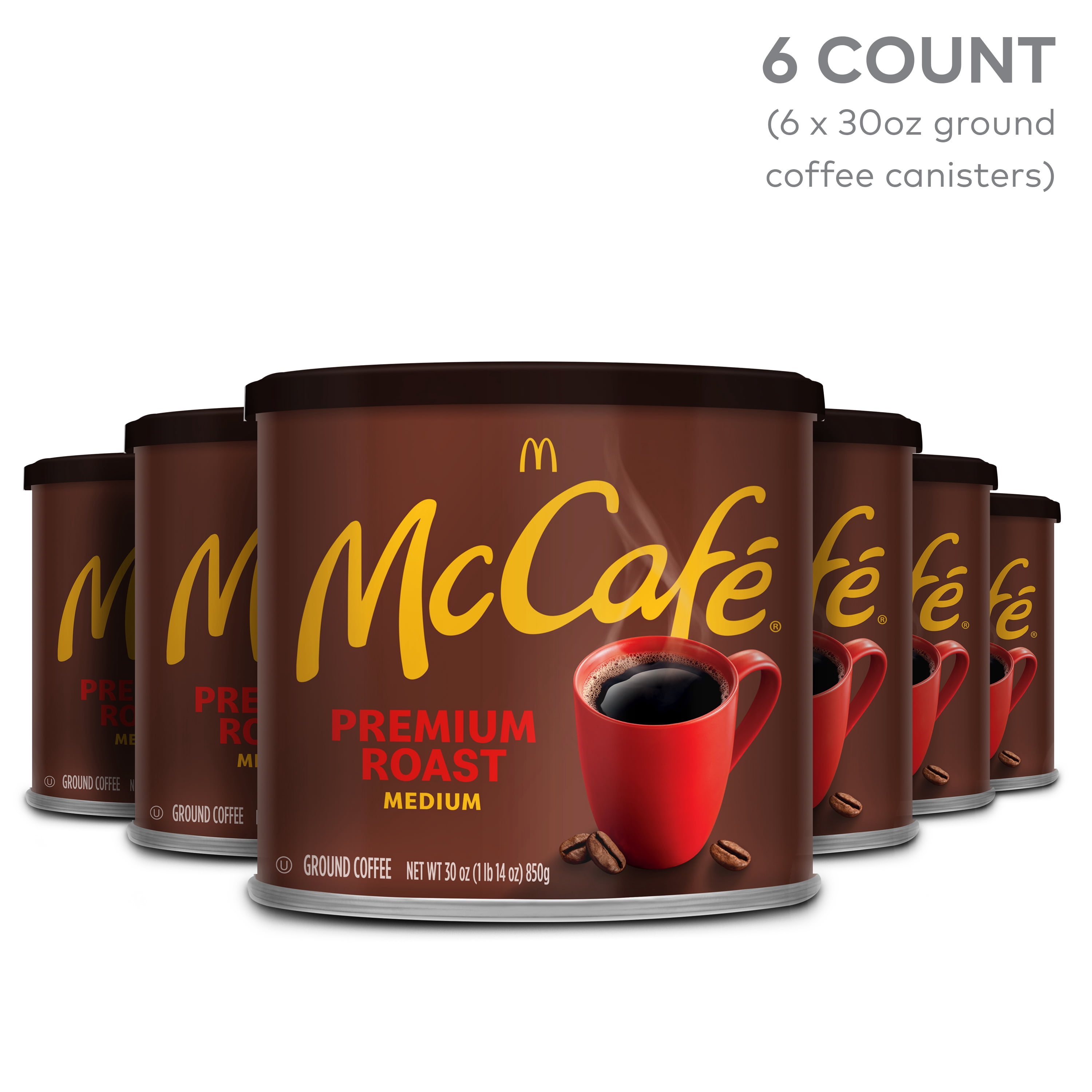 (6 pack) McCafe Premium Roast, Medium Roast, Ground Coffee, 30 oz