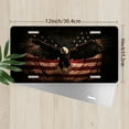 thumbnail image 2 of License Plate, Eagle and Old style Flag Decorative Front,Personalized Stainless Steel License Plate Cover For Men Women,12.2" X 6.2", 2 of 6