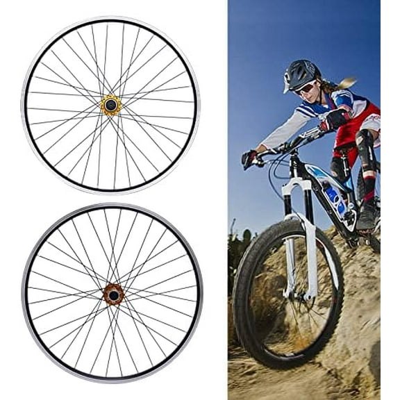 27.5Inch Mountain Bike Wheelset, Aluminum Alloy Dual-Six-Hole -Brakes with Detachable Design, MTB Wheelset,Quick Release Front Rear Wheels Bike Wheels,Fit Cassette Bicycle Wheelset(Black)