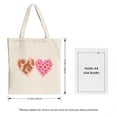 thumbnail image 3 of Stylish Canvas Tote Bag with Brown Pink Print Hearts Perfect for Shopping Travel and Parties, 3 of 4