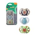 thumbnail image 1 of Tommee Tippee Fun Style Pacifier and Fun Style Night Glow in the Dark Pacifier, Symmetrical Design, BPA-Free, Includes Sterilizer Box, (6-18m), Pack of 3 Pacifiers, 1 of 6