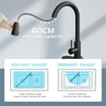 thumbnail image 3 of Sink Faucets Pull Down Stainless Steel with Two Mode Sprayer Black with Water Lines for Bar, Laundry, Utility Sink, 3 of 9