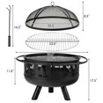 thumbnail image 2 of Gymax 30'' Patio Rond Foyer W / Feu Poker Barbecue de Cuisson pour le Camping Barbecue, 2 of 10