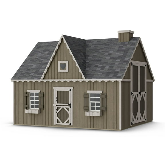 Little Cottage Co. 10x12 Victorian Playhouse with Floor, Outdoor Wood Do-It-Yourself Kit