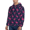 thumbnail image 3 of Uemuo Cute Flamingo Pattern Men's Hoodie - Casual Pullover Hoodie with Kangaroo Pocket, Stylish Hooded Sweatshirt for Everyday Wear-4X-Large, 3 of 7