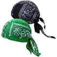 thumbnail image 1 of Gorro pirata para ciclismo, bandana, algodón transpirable y absorbente. verde negro, 1 of 5