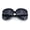 Black Frame - Gradient Black Lens, variant on Womens Extra Oversized Round Exposed Lens Butterfly Sunglasses / Black Frame - Gradient Black Lens