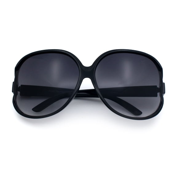 SA106 Womens Extra Oversized Round Exposed Lens Butterfly Sunglasses / Black Frame - Gradient Black Lens