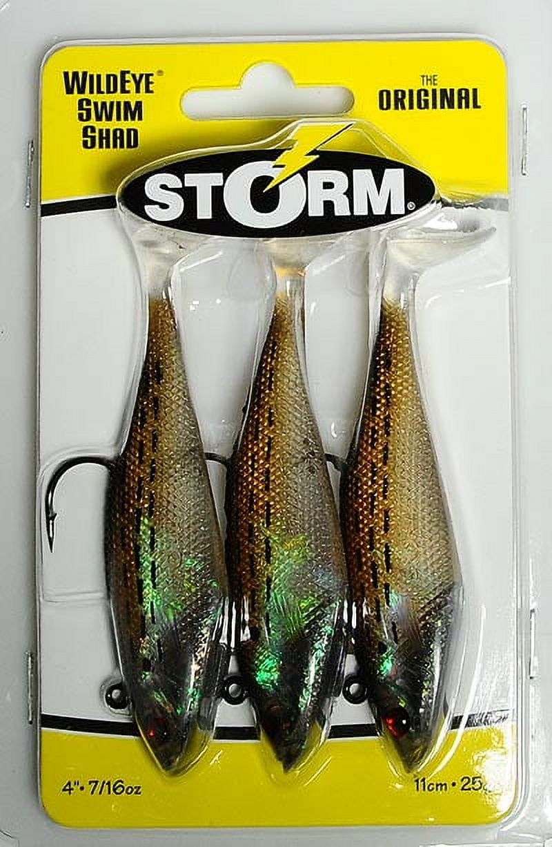 (2 pack) Storm WildEye Swim Shad 4" Fishing Lure 7/16oz Bunker 3pcs