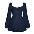 thumbnail image 4 of Womens Solid Jumpsuit Long Shorts Jumpsuit Sleeve Ruffle Layer Tie Jumpsuits Mini Short Romper Jumpsuit, 4 of 9