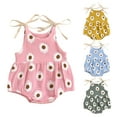 thumbnail image 4 of OAVQHLG3B Infant Toddler Baby Girls Daisy Straps Sleeveless Jumpsuit Summer Casual Bodysuit Clothes, 4 of 9