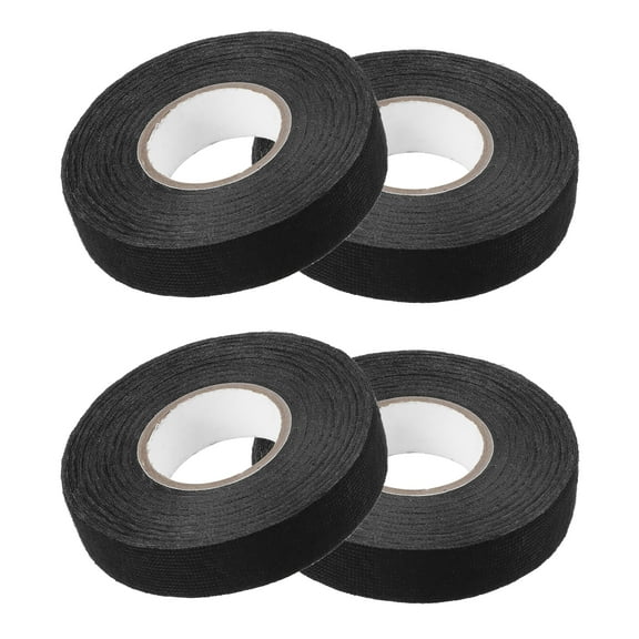 Unique Bargains 4 Pcs Muffler Tape 0.8 Inch x 50 Ft Self Adhesive Universal for Car Noise Protection Polyester Black