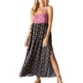 thumbnail image 2 of Yunliwuli Women's Long Beach Dress Sleeveless Spaghetti Strap Floral Print Split Dress Midi Slip Dress, 2 of 9
