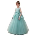 thumbnail image 2 of MAIHAN Girl Dress for Wedding Pageant Tulle Ball Gown Prom Kids Princess Birthday Party Bridesmaid Maxi Dresses(Green,5-6 Years), 2 of 8