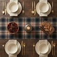 thumbnail image 4 of Sm:)e Black Rust Farmhouse Plaid Retro Fall Table Runner 13x72 Inch, Autumn Rustic Holiday Check Kitchen Dining Table Decor, 4 of 7