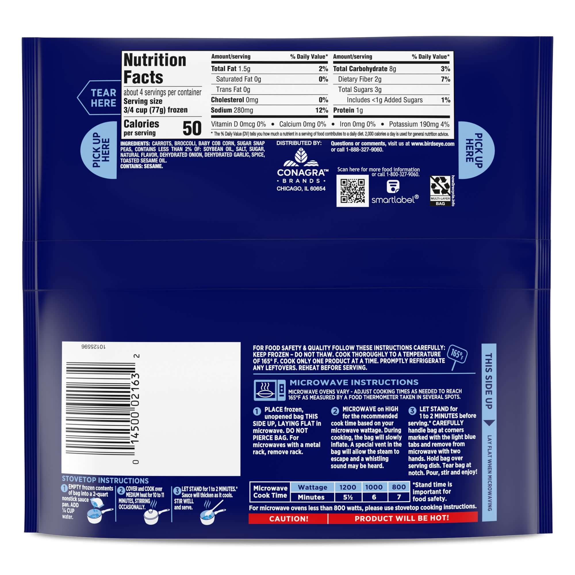 Birds Eye Steamfresh Asian Vegetable Medley, Frozen Vegetables, 10.8 oz. Bag