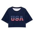 thumbnail image 4 of Confree Womens 4Th Of July Shirts Patriotic Graphic Print Independence Day Short Sleeve Round Neck Tees Summer Fashion Soft Comfortable Women Top Size L Navy, 4 of 4