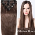 thumbnail image 3 of SEGO Clip in Hair Extensions 100% Real Remy Human Hair Full Head Straight Balayage Hair 8-24 inch, 3 of 10