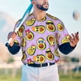 thumbnail image 5 of Hirioo Cartoon Avocados for Men's Baseball T-shirt Shirts Short Sleeve Casual Summer Button Stretch T Shirts,Size S-4XL-X-Large, 5 of 7