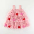 thumbnail image 2 of Toddler Girls Sleeveless Holiday Summer Dress Tiered Mesh Dress Dance Party Princess Dresses Relaxed Fit Dailywear 5-6 Years, 2 of 4