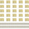 thumbnail image 1 of 100 Pieces Mini Hinge Retro Hinges Brass Hinge Connectors Small Metal Hinges Miniature Hinge with Screws Cabinet Door Drawer Chest, 1 of 1