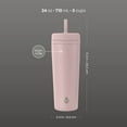 thumbnail image 6 of TAL 24oz Stainless Steel Rowan Tumbler with Silicone Straw, Mauve, 6 of 11