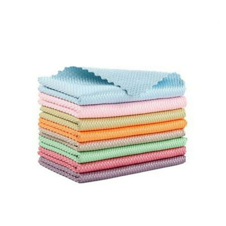 

Fish Rag Kitchen Water-Absorbing Towel No Wipe Glass Special No Water Mark Degreasing Scouring Cloth Thickened Dishcloth