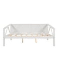 thumbnail image 6 of JINS&VICO Full Daybed Full Size Daybed Frame Solid Wood Daybed Wooden Daybed Frame Wood Slats Support No Box Spring Needed Bedroom Living Room Furniture, White, 6 of 7