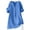 Blue, variant on Womens Summer Tops Women Solid Stand Collar Button Front 3/4 Sleeve Loose Fit Cotton Linen Casual Blouse T Shirt, Breathable Spring Summer Transition Medium Sleeve Top Orange XXL
