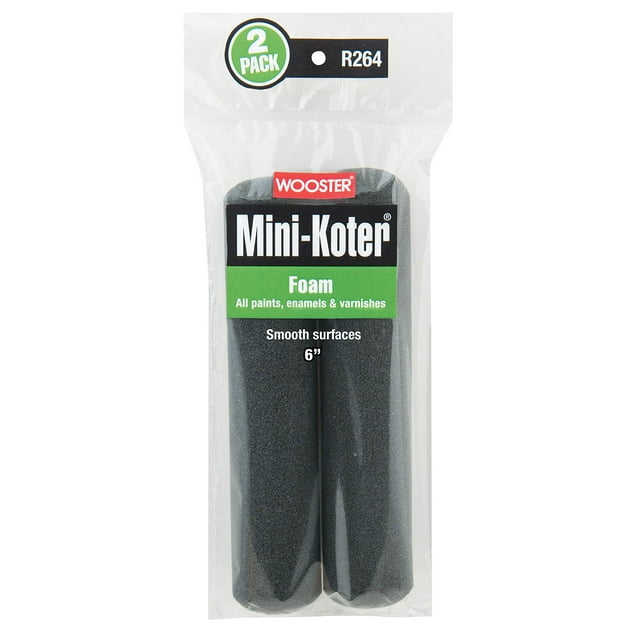 Cepillo de espuma Wooster Mini-Koter de 6 pulgadas, paquete de 2