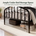 thumbnail image 5 of Amolife Twin Size Bed Frame, Heavy Duty Metal Platform Bed with Victorian Vintage Headboard & Footboard, Black, 5 of 8