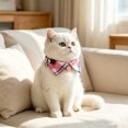 thumbnail image 4 of Gardjoe British Plaid Bow Tie Cat Collar with Gentleman Tuxedo Design and Jingle Bell for Small Cats Formal Dress Up Photo Prop, 4 of 5