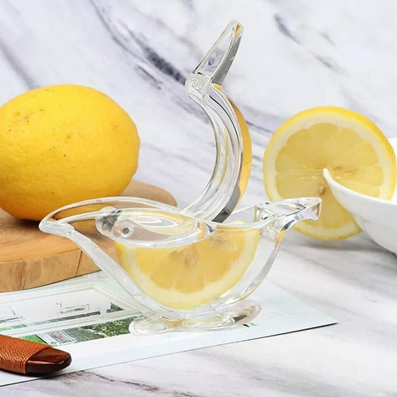 2Pcs Manual Lemon Juicer, Acrylic Manual Lemon Slice Squeezer, Portable Transparent Fruit Juicer, Elegance Bird Shape, Hand Juicer for Orange Lemon Lime Pomegranate Citrus