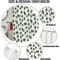 thumbnail image 3 of Winter Shower Curtain Green Christmas Tree Winter Snow Forest Bathroom Decor Teal Green Pine Tree Bath Curtain Winter Nature Scene Xmas Holiday Hooks Included 72X72IN, 3 of 6