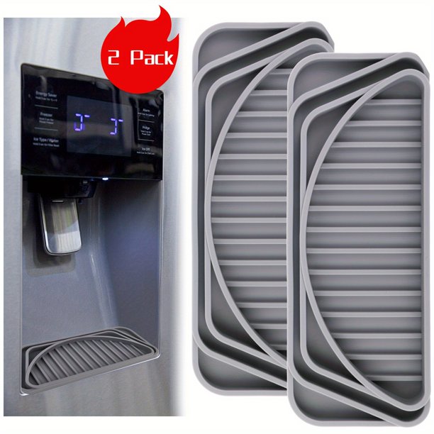 2pcs, Can Be Cut Into 4 Sizes Silicone Refrigerator Drip Tray, Nonslip