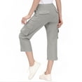 thumbnail image 2 of Generic Cargo Capris for Tween Girls Lightweight Outdoor Quick Dry Hiking Pants Pockets Kids Baggy Elastic Waist Travel Capri Pants, 2 of 5