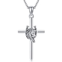 925 sterling silver cross horseshoe necklace as a jewelry gift for Women