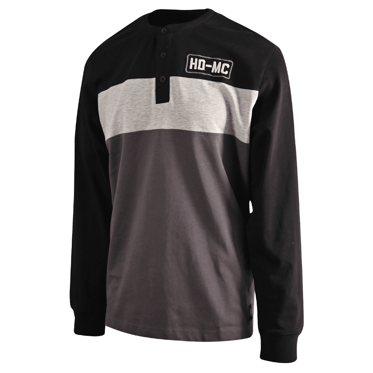 Harley-Davidson T-Shirt Henley pour Hommes Noir Beauté Colorblock