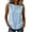 *Blue, variant on Women's Linen Blend Sleeveless Tank Top , Ladies' Crew Neck Side Button Blouse , Casual Loose Fit Summer Top For Women,Black,S-2XL