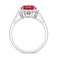 thumbnail image 2 of Rosec Jewels Certified Lab Grown Ruby Engagement Ring with Halo - Round Ruby Diamond Ring for Women (8 mm, AAAA Quality), 14K White Gold, US 12.50, 2 of 8