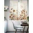 thumbnail image 4 of Vintage Floral Sheer Curtains 72 Inch Length 2 Panels Set, Spring Flowers Eucalyptus Leaves Retro Voile Window Treatment Rod Pocket Curtains Sheers Drapes for Bedroom/Living Room/Kitchen 52"x72"x2, 4 of 7