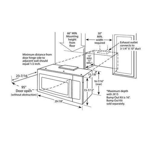 GE 1.6cu.ft. Over the Range Microwave