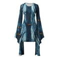 thumbnail image 3 of Hvot&aat Women Halloween Costume Gothic Witch Dress with Batwing Vintage Sleeve Skull Print Flowy Cosplay Party Outfit, 3 of 4