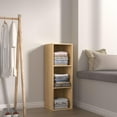 thumbnail image 5 of VAFHYLISS 3 Cube Storage Organizer, 3 Tier Cube Low Bookcase Freestanding Storage Display Organizer for Home Office, Three-Cubes Open Shelf Short Bookshelf (Oak, 3 Cube), 5 of 8