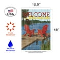 thumbnail image 2 of Toland Home Garden Rustic Cabin Living-Welcome to the Adirondacks Lake Flag Double Sided 12x18 Inch, 2 of 5