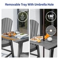 thumbnail image 4 of WINSOON Tall Adirondack Chair Set of 2 with Connecting Tray,Outdoor Bar Stools-Grey, 4 of 7