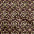 thumbnail image 1 of oneOone Georgette Viscose Brown Fabric Asian Ornament Floral Tile Sewing Material Print Fabric By The Yard 42 Inch Wide, 1 of 4